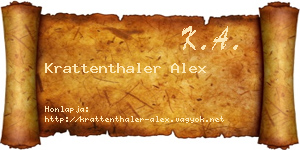 Krattenthaler Alex névjegykártya